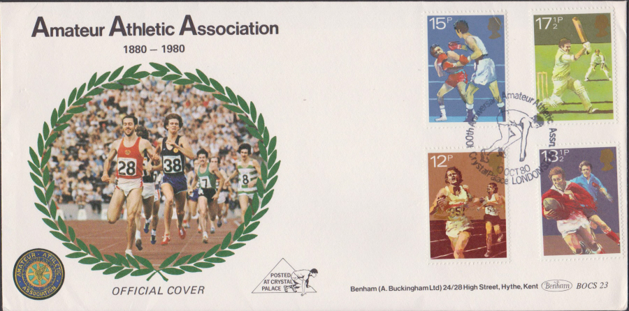 1980 Benham FDC Sporting Anniversaries Crystal Palace London Postmark